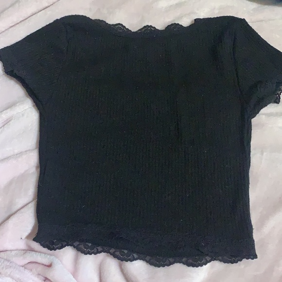 GARAGE XS black lace trim crop top - Picture 4 of 5